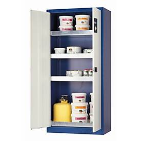 armoire de stockage environnemental asecos E-CLASSIC, portes à charnières, façade gris clair, L 950 x P 500 x H 1950 mm