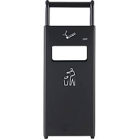 Ascher-Abfallbehälter für innen und außen, 880 x 330 x 280 mm