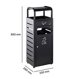 Ascher-Abfallbehälter für innen und außen, 880 x 330 x 280 mm