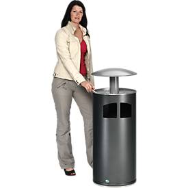 Ascher-/Abfallsammler antik-s./Dach silb