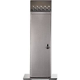 Ascher-Standsäule, Volumen 23 l, abschließbar, inkl. 1 Schlüssel, B 380 x T 380 x H 880 mm, Edelstahl