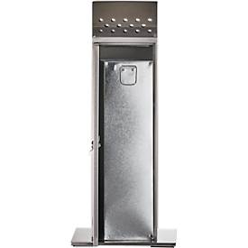 Ascher-Standsäule, Volumen 23 l, abschließbar, inkl. 1 Schlüssel, B 380 x T 380 x H 880 mm, Edelstahl