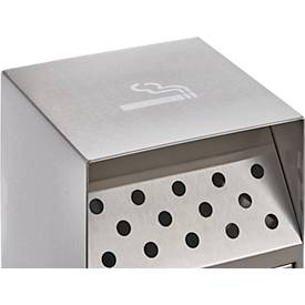 Ascher-Standsäule, Volumen 23 l, abschließbar, inkl. 1 Schlüssel, B 380 x T 380 x H 880 mm, Edelstahl