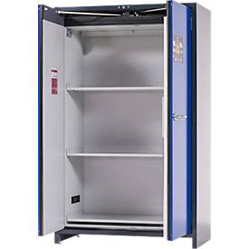Asecos Akku-Lagerschrank ION-CORE-90 CS 1200, 3 Fachböden gelocht + 1 Bodenauffangwanne, B 1193 x T 615 x H 1953 mm