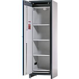 Asecos Akku-Lagerschrank ION-CORE-90 CS 600, 4 Fachböden gelocht + 1 Bodenauffangwanne, B 599 x T 615 x H 1953 mm