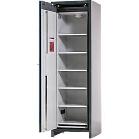 Asecos Akku-Lagerschrank ION-CORE-90 CS 600, 6 Fachböden gelocht + 1 Bodenauffangwanne, B 599 x T 615 x H 1953 mm