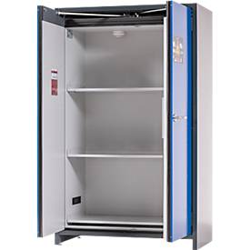 Asecos Akku-Lagerschrank ION-PRO-90 PS, 3 Fachböden gelocht + 1 Bodenauffangwanne, B 1193 x T 615 x H 1953 mm