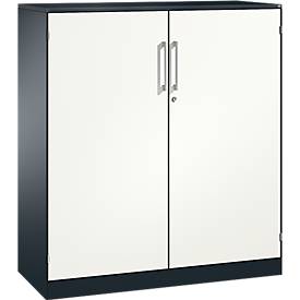 ASISTO C 3000 hinged door cupboard, 3 filing heights, W 1200 mm, anthracite/white