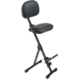 Assis debout meychair Futura Light AF-SR-11153, pliable &amp; assise réglable en hauteur, avec aide à la montée, L 370 x P 210 x H 540-900 mm, acier &amp; similicuir, noir