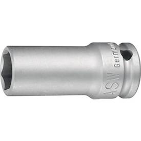 ASW Kraftschrauber-Steckschlüsseleinsatz 720 L, 1/2' Antrieb, SW 15 mm, L 78 mm, 6-Kant, Sonderstahl