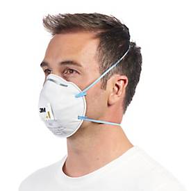 Atemschutzmaske 3M Cool Flow™ 8822, Typ FFP2, 94 % Partikelfilterung, mit Ventil, weiß, 3 Stück