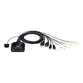 ATEN CS22H - KVM-/Audio-/USB-Switch - 2 x KVM/Audio/USB - 1 lokaler Benutzer - Desktop - für VanCryst VS182B, VS184B