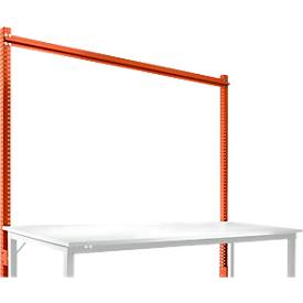 Aufbauportal, Grundtisch STANDARD Arbeitstisch-/Werkbanksystem UNIVERSAL/PROFI, 2000 mm, rotorange