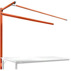 Aufbauportal m. Ausleger, Ansatztisch SPEZIAL Arbeitstisch/Werkbank UNIVERSAL/PROFI, 2000 mm, rotorange