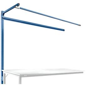 Aufbauportal m. Ausleger, Ansatztisch STANDARD Arbeitstisch/Werkbank UNIVERSAL/PROFI, 2000 mm, brillantblau