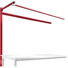 Aufbauportal m. Ausleger, Ansatztisch STANDARD Arbeitstisch/Werkbank UNIVERSAL/PROFI, 2000 mm, rubinrot