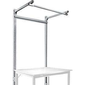 Aufbauportal m. Ausleger, Grundtisch SPEZIAL Arbeitstisch/Werkbank UNIVERSAL/PROFI, 1250 mm, alusilber