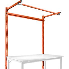 Aufbauportal m. Ausleger, Grundtisch SPEZIAL Arbeitstisch/Werkbank UNIVERSAL/PROFI, 1500 mm, rotorange