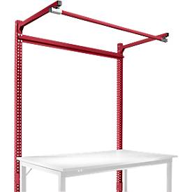 Aufbauportal m. Ausleger, Grundtisch SPEZIAL Arbeitstisch/Werkbank UNIVERSAL/PROFI, 1500 mm, rubinrot
