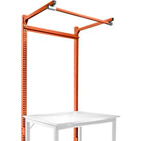 Aufbauportal m. Ausleger, Grundtisch STANDARD Arbeitstisch/Werkbank UNIVERSAL/PROFI, 1250 mm, rotorange