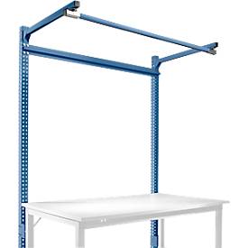 Aufbauportal m. Ausleger, Grundtisch STANDARD Arbeitstisch/Werkbank UNIVERSAL/PROFI, 1500 mm, brillantblau