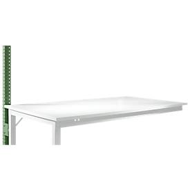Aufbauportal, niedrig, Ansatztisch STANDARD Arbeitstisch/Werkbank UNIVERSAL/PROFI, resdagrün