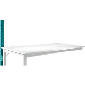 Aufbauportal, niedrig, Ansatztisch STANDARD Arbeitstisch/Werkbank UNIVERSAL/PROFI, wasserblau