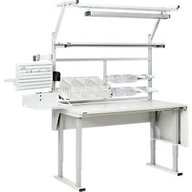 Aufbauprofileset für Treston QuatreX, ESD-leitfähig, B 1060 x T 55 x H 1200, lichtgrau RAL 7035