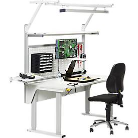 Aufbauprofileset für Treston QuatreX, ESD-leitfähig, B 1489 x T 55 x H 1200, lichtgrau RAL 7035