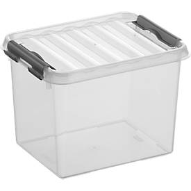 Aufbewahrungsbox Sunware Q-LINE, Verschlussclips, transparent, stapelbar, 3L, L 200 x B 150 x H 143 mm, grau