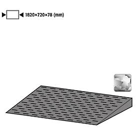 Auffahrrampe für asecos Bodenelemente mit B 2900 x H 78 mm, Stahl verzinkt, B 2820 x T 720 mm