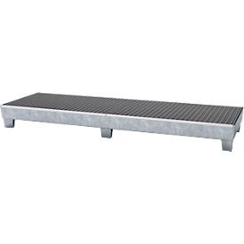 Auffangwanne asecos, WGL 24, für 4 x 200 l Fässer, verzinkt