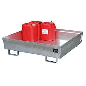 Auffangwanne BAUER AO-4/A, Stahl, 280 l, B 1200 x T 1200 x H 335 mm, verzinkt