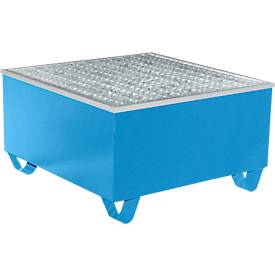 Auffangwanne BAUER AW-1/PE, mit Gitterrost, 200 l, B 815 x T 815 x H 470 mm, blau