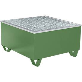 Auffangwanne BAUER AW-1/PE, mit Gitterrost, 200 l, B 815 x T 815 x H 470 mm, grün