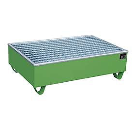 Auffangwanne BAUER AW-2/PE mit Gitterrost, 210 l, B 1215 x T 815 x H 365 mm, grün