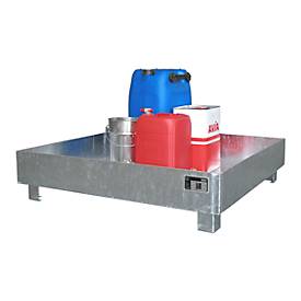 Auffangwanne BAUER WO-4/200, Stahl, unterfahrbar, feuerverzinkt, B 1200 x T 1200 x H 285 mm