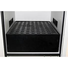 Auffangwanne für asecos Säuren- und Laugenschränke der SL-Serie, Polyethylen, B 471 x T 567 x H 173 mm, 33,5 l, bis 70 kg