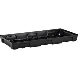 Auffangwanne für Kleingebinde CEMO 10/5, Volumen 27 l, für Regalfachmaß 1000 x 500 mm, ohne Gitterrost, mit Zulassung, stapelbar, Polyethylen, schwarz