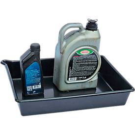 Auffangwanne für Kleingebinde, ohne Gitterrost, Kapazität 16 l, Polyethylen, schwarz