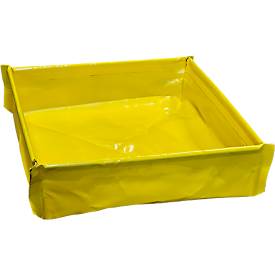 Auffangwanne für Kleingebinde Quick, Volumen 16 l, faltbar, B 400 x T 400 x H 120 mm, PVC, gelb