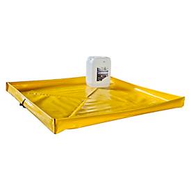 Auffangwanne für Kleingebinde Quick, Volumen 265 l, faltbar, B 1500 x T 1500 x H 120 mm, PVC, gelb