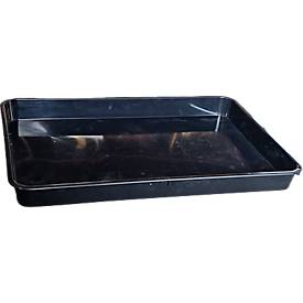 Auffangwanne für Kleingebinde, Volumen 10 l, stapelbar, B 390 x L 570 x H 50 mm, Polyethylen, schwarz