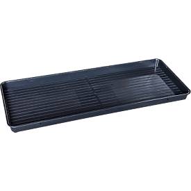 Auffangwanne für Kleingebinde, Volumen 15 l, stapelbar, B 400 x L 1000 x H 50 mm, Polyethylen, schwarz
