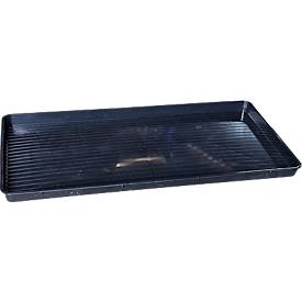 Auffangwanne für Kleingebinde, Volumen 20 l, stapelbar, B 550 x L 1100 x H 50 mm, Polyethylen, schwarz