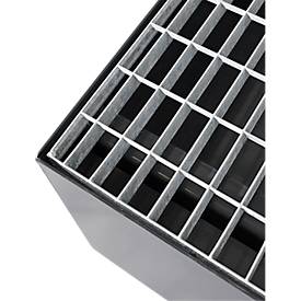 Auffangwanne Schäfer Shop Pure 1000-2, mit verzinktem Gitterrost, L 2650 x B 1300 x H 435 mm, unterfahrbar, Stahl, anthrazit RAL 7016