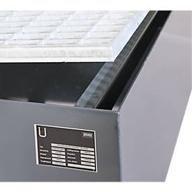 Auffangwanne Schäfer Shop Pure 1000-2, mit verzinktem Gitterrost, L 2650 x B 1300 x H 435 mm, unterfahrbar, Stahl, anthrazit RAL 7016