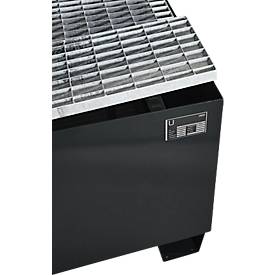Auffangwanne Schäfer Shop Pure 1000, mit verzinktem Gitterrost, L 1460 x B 1460 x H 630 mm, unterfahrbar, Stahl, anthrazit RAL 7016