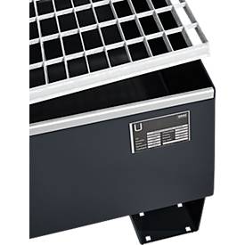 Auffangwanne Schäfer Shop Pure 2/200, mit verzinktem Gitterrost, L 1200 x B 800 x H 365 mm, unterfahrbar, Stahl, anthrazit RAL 7016