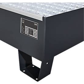 Auffangwanne Schäfer Shop Pure 4/200, mit verzinktem Gitterrost, L 1200 x B 1200 x H 290 mm, unterfahrbar, Stahl, anthrazit RAL 7016